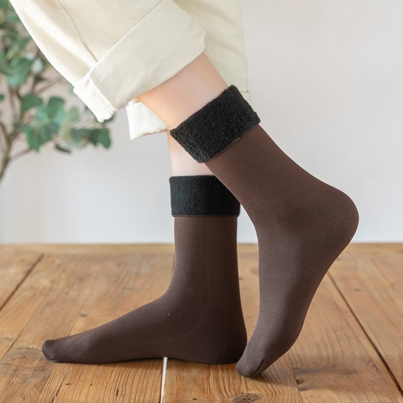 5 Pares de Meias Térmicas de Veludo Cashmere