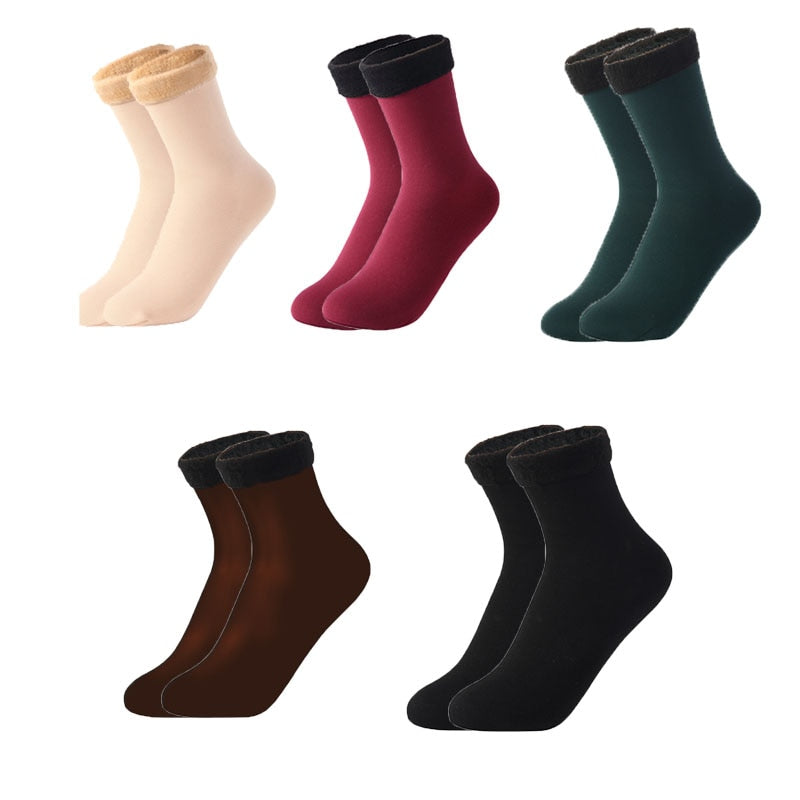 5 Pares de Meias Térmicas de Veludo Cashmere