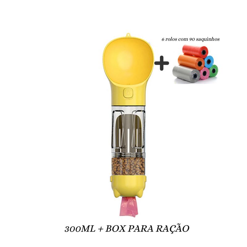 Garrafa de  água -  Portátil para Pet - 4 em 1