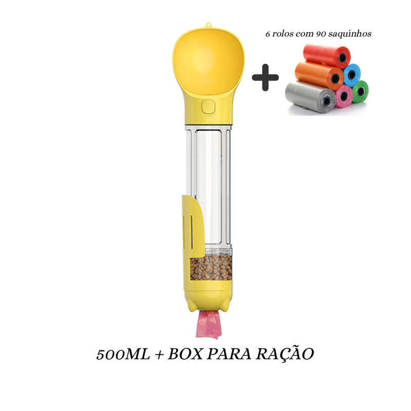 Garrafa de  água -  Portátil para Pet - 4 em 1